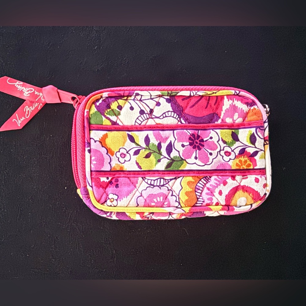 Vera Bradley Tech Bag Small Zip Pouch Coin Purse Wristlet Clementine
